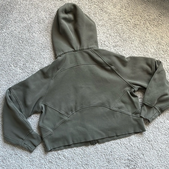 Lululemon Scuba Oversized Full Zip Green Hoodie w/Thumbholes Size M/L - Picture 2 of 5